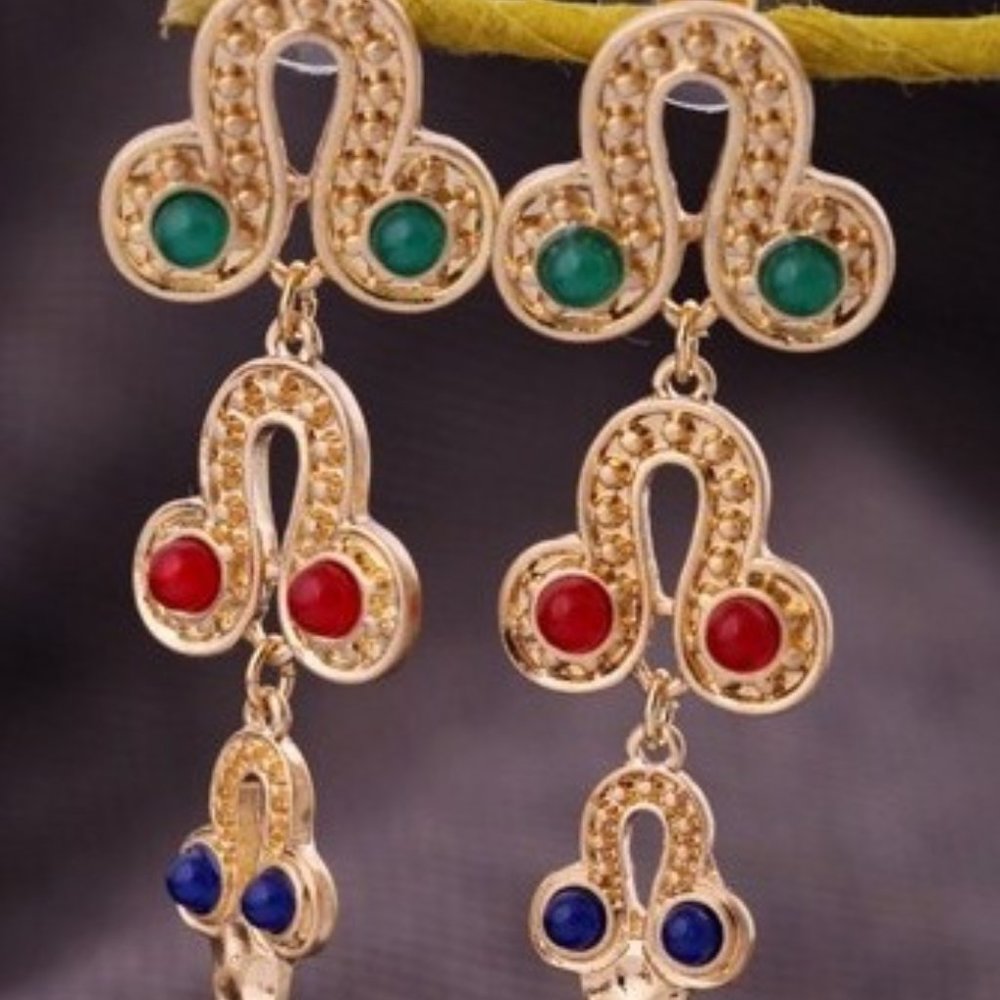 The Multicolored Temple Earrings